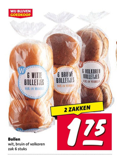  bolletjes 2 6 bollen witte vers wit bruin volkoren zak stuks brune zakken 