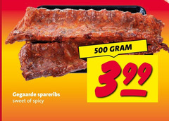  500 gegaarde spareribs sweet spicy 