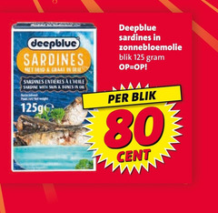 klik op dit plaatje voor een vergroting en voor vergelijkbare aanbiedingen gerelateerd aan
sardientjes 80 deepblue sardines graat entieres with skin bones oil zonnebloemolie blik cent sardientjes 80 deepblue sardines graat entieres with skin bones oil zonnebloemolie blik cent