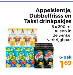 klik op dit plaatje voor een vergroting en voor vergelijkbare aanbiedingen gerelateerd aan
dubbelfrisss taksi appelsientje fruitdrank 6 200 drinkpakjes ml pak dubbelfrisss taksi appelsientje fruitdrank 6 200 drinkpakjes ml pak