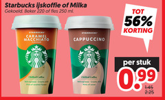  starbucks ijskoffie 250 milka gekoeld beker fles ml caramel macchiato flavour chilled coffee bold espresso creamy milk hints cappuccino cocoa stuk 99 