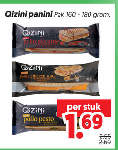 klik op dit plaatje voor een vergroting en voor vergelijkbare aanbiedingen gerelateerd aan
160 180 qizini panini pak pollo piccante pulled chicken bbq sauce pesto green stuk 160 180 qizini panini pak pollo piccante pulled chicken bbq sauce pesto green stuk