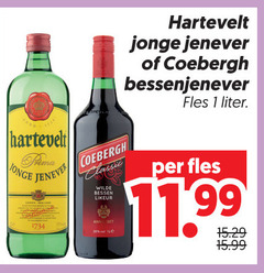  hartevelt coebergh bessenjenever jenever 1 20 jonge fles liter prima wilde bessen likeur vel le 