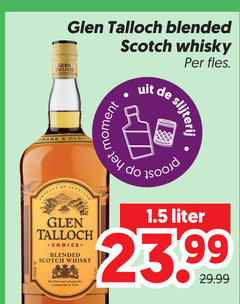  glen talloch whisky blended scotch fles moment slijterij liter 