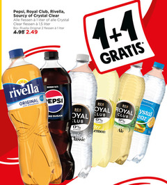 royal club rivella crystal clear pepsi cola fruitdrank frisdrank 1 2 sourcy flessen liter 5 original licht sprankelend 100ml taste koolzuur sugar suiker classic 00 lemon ear 