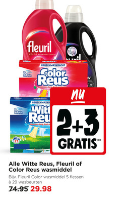  color reus witte fleuril wasmiddel 2 3 5 23 30 dagen lessive wasbeurten reuzenwaskracht berg wit reu vezels flessen 