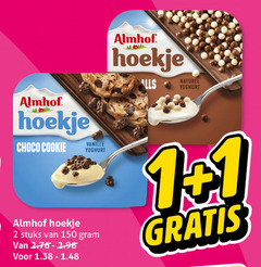  1 2 150 almhof hoekje naturel yoghurt choco cookie vanille stuks 