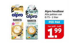 alpro soja melk opschuimbaar barista coconut with soya houdbaar pakken liter pak 