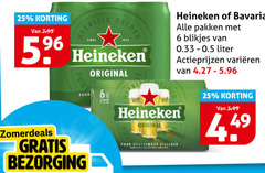  heineken bavaria blikjes bier 6 25 helder original puur blikken pakken liter varieeren gerstemout pilsener 5.99 
