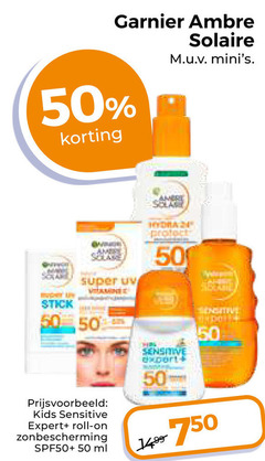  50 garnier ambre stick super uv solaire protect sensitive expert kids roll zonbescherming spf50 ml 