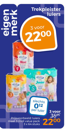  3 5 45 64 merk trekpleister luiers 22 maxi luier maat midi pack stuks 