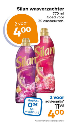 klik op dit plaatje voor een vergroting en voor vergelijkbare aanbiedingen gerelateerd aan
silan wasverzachter 2 35 400 ml wasbeurten wasbeurt silan wasverzachter 2 35 400 ml wasbeurten wasbeurt