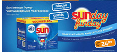  sun vaatwasmiddel 100 intense power vaatwascapsules capsules verzending 4x effectief beschermt servies glanzende sunday maand kans 5x zonnebril 