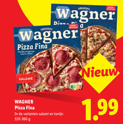  wagner diepvriespizza original nouveau pizza knapperige rand bodem salame salami tonijn 