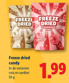  snoep 50 freeze dried strawberry rings super crunchy munchy candy cola aardbei 