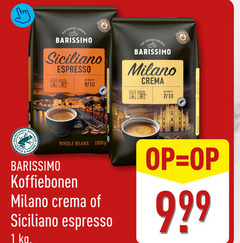  barissimo koffiebonen 1 1000 coffee experts siciliano espresso intensity 9 10 milano crema 7 people nature whole beans 
