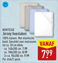  hoeslakens 2 20 100 novitesse jersey hoeslaken katoen elastische band matrassen ca. cm dikte 2x stuk pack 