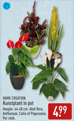  home creation kunstplant pot hoogte cm vera anthurium calla peperomia stuk 