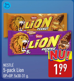  lion chocoladerepen 5 nestle limited edition peanut 5x brownie pack 