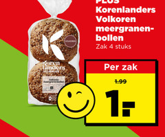  bolletjes 4 koren meergranenbollen volkoren korenlanders meergranen bollen zak stuks 
