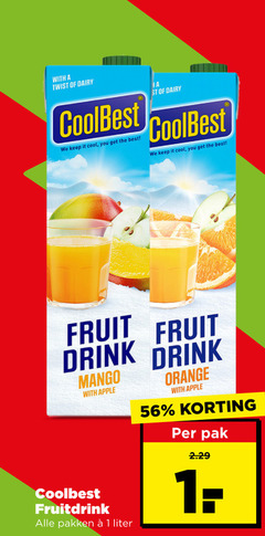  coolbest vruchtensap 1 with twist dairy it cool you best fruit drink mango apple fruitdrink pakken liter orange pak 