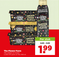  flower farm margarine olie en vetten 100 450 plantaardig smeren palmolive zeezout slightly salted lang regenwoud bakken stuk wikkels fles ml 