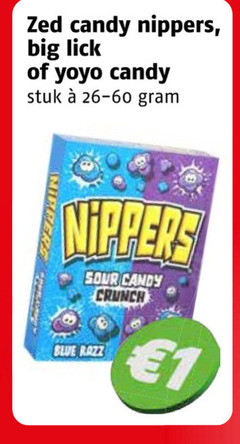 klik op dit plaatje voor een vergroting en voor vergelijkbare aanbiedingen gerelateerd aan
1 candy big lick yoyo stuk sour crunch blue razz 1 candy big lick yoyo stuk sour crunch blue razz