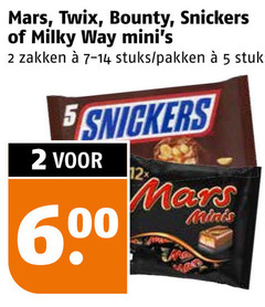  2 5 mars twix bounty snickers milky zakken stuks pakken 6 minis 