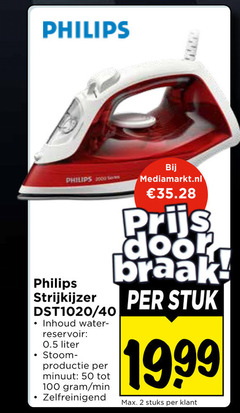  philips stoomstrijkijzer 2 40 50 100 strijkijzer inhoud water reservoir liter stoom- minuut min zelfreinigend stuk stuks 