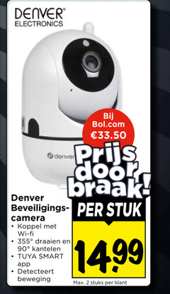  beveiligingscamera 2 90 denver electronics bol.com beveiligings stuk camera koppel fi draaien kantelen smart detecteert stuks 