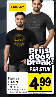  heren t-shirt 3 stanley crafted since usb shirt maten xxl dessins stuk stuks 