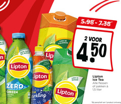  lipton ice tea 1 2 100 450 sugar taste zero green lip calories flessen pakken 5 liter aanschaf 