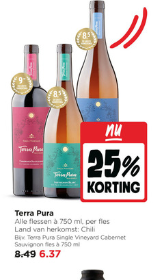  rode wijn witte 25 750 hamersma terra pura single vineyard 8 5 cabernet sauvignon colchagua chili reserva blanc casablanca chile flessen ml fles land 