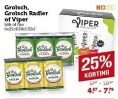  grolsch viper hard seltzer blikjes bier radler 25 blik fles 