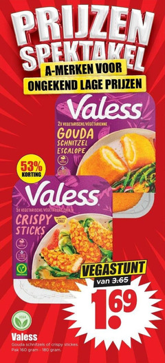 klik op dit plaatje voor een vergroting en voor vergelijkbare aanbiedingen gerelateerd aan
valess vegetarisch 160 180 spektakel merken lage 2x vegetarische gouda schnitzel escalope 5x crispy sticks mime chili protein vegetarian vega schnitzels pak valess vegetarisch 160 180 spektakel merken lage 2x vegetarische gouda schnitzel escalope 5x crispy sticks mime chili protein vegetarian vega schnitzels pak