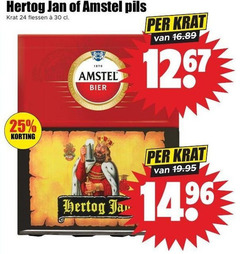  hertog jan amstel krat bier 24 25 30 1267 1870 pils flessen 