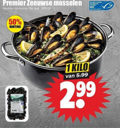  mosselen 1 50 premier zeeuwse medium sortering bak gecertificeerd duurzame visserij www.msc.org nl kilo 5.99 