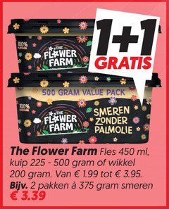 flower farm olie en vetten margarine 1 2 100 200 450 500 pack smeren palmolive fles ml kuip 225-500 wikkel pakken 