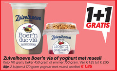  zuivelhoeve vla vruchtenyoghurt 1 2 450 750 duo vanille chocolade yoghurt aardbei muesli kuip beker emmer 