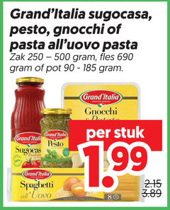  grand italia spaghetti pesto pasta pastasaus 80 90 sugocasa gnocchi zak fles pot sugocas stuk 