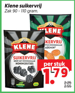  klene drop 150 suikervrij zak genieten honingsmaak honingbijtjes ademin stuk 