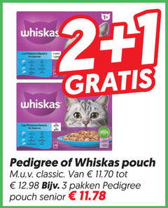 whiskas pedigree kattenvoer hondenvoer 1 2 3 les vis pouch classic pakken senior 