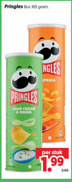  pringles chips 100 bus 28 sour cream onion paprika stuk 