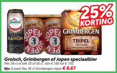  jopen grolsch grimbergen speciaalbieren 1 6 25 30 33 50 1615 vakmanschap kanon netherlands sea 5 open craft beer abbaye abdij 1128 tripel rijk kruidig bitter speciaalbier fles blik pack 
