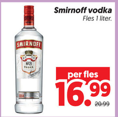  smirnoff wodka 1 vodka fles liter 