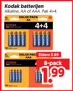 klik op dit plaatje voor een vergroting en voor vergelijkbare aanbiedingen gerelateerd aan
kodak batterijen 4 8 10 alkaline aa aaa pak pack super 8x year elders 5.99 1 99 kodak batterijen 4 8 10 alkaline aa aaa pak pack super 8x year elders 5.99 1 99