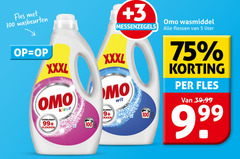  omo wasmiddel 5 100 fles wasbeurten 3 verwijdert 99 vlekken kleur 9 wit flessen liter 