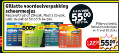  14 16 20 25 26 27 gillette scheermesjes fusion pak mach3 labs smooth stuk body travel stuks 