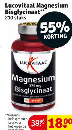  lucovitaal voedingssupplement 55 210 1800 magnesium stuks mg free gezond lees 