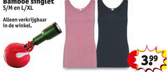  damessinglet bamboe singlet l xl 3.99 
